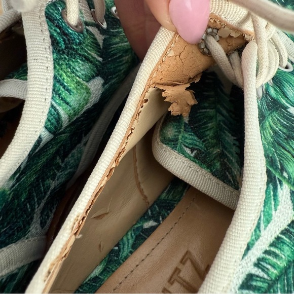 SCHUTZ- Tropical Leaf Print Espadrille Sneakers 6B - Picture 7 of 9
